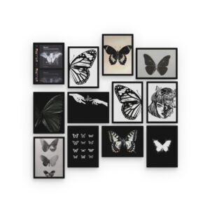 Mystical Butterfly Monochrome Collection Wall Picture Tiles